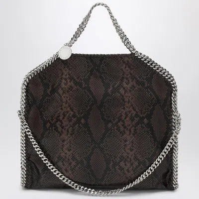 Stella Mccartney Falabella Tote Fold Over With Snake Print In Brown