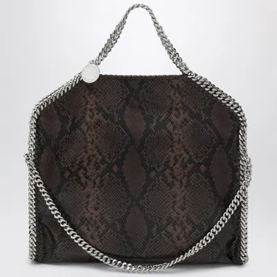Stella Mccartney Falabella Tote Fold Over With Snake Print In Brown