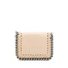 Stella Mccartney Falabella Tri-fold Flap Wallet In Beige