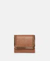 Stella Mccartney Falabella Tri-fold Wallet In Pecan Brown