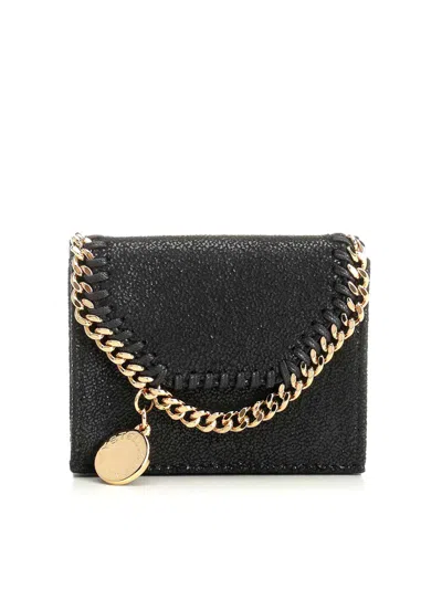 Stella Mccartney Falabella Trifold Wallet In Black