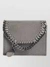 Stella Mccartney Falabella Trifold Wallet Chain Detail Charm In Gray
