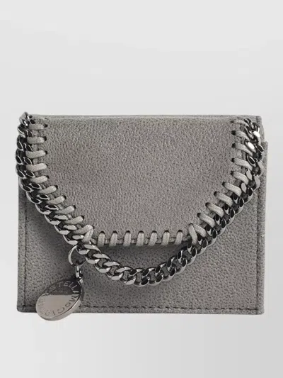 Stella Mccartney Falabella Trifold Wallet Chain Detail Charm In Gray