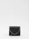 Stella Mccartney Falabella Compact Trifold Wallet Chain Detail In Metallic