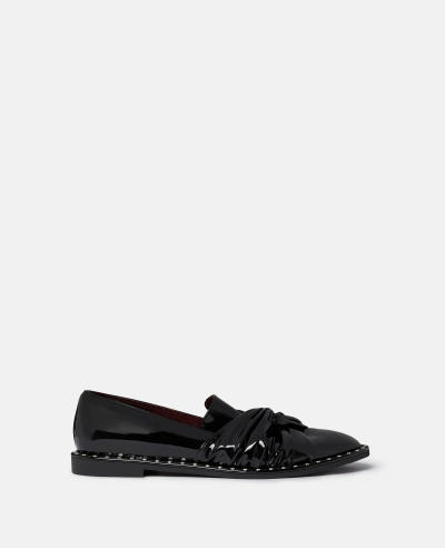 Stella Mccartney Falabella Twisted Alter-mat Loafers In Midnight Black