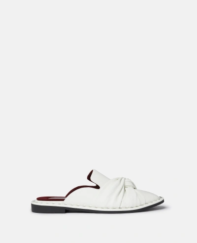 Stella Mccartney Falabella Twisted Alter-mat Open-back Loafers In Pure  White