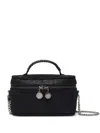 Stella Mccartney Womens Black Falabella Shaggy Woven Vanity Case In Black