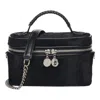 Stella Mccartney Womens Black Falabella Shaggy Woven Vanity Case