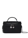 Stella Mccartney Womens Black Falabella Shaggy Woven Vanity Case In Purple