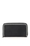 Stella Mccartney Falabella Chain Detail Zip-around Wallet In Black