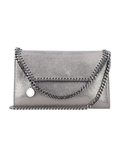 Stella Mccartney Falabella Wallet Crossbody Bag In Gray