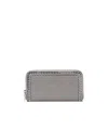 Stella Mccartney Falabella Chain Detail Zip-around Wallet In Gray