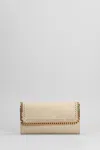 Stella Mccartney Falabella Wallet In Beige Polyester In Sand