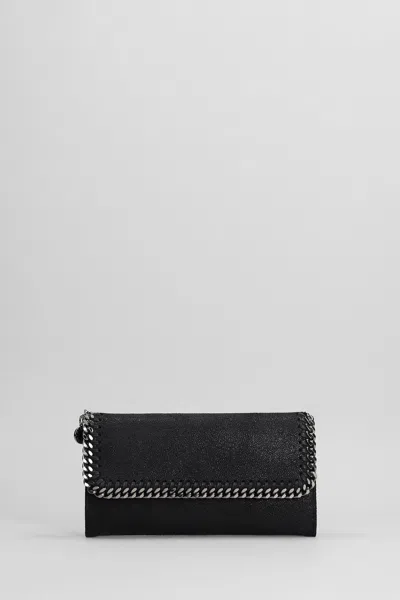 Stella Mccartney Falabella Wallet In Black Polyester