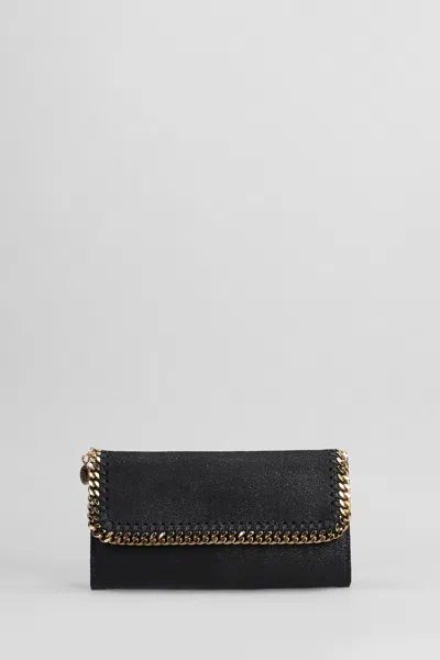 Stella Mccartney Falabella Wallet In Black Polyester