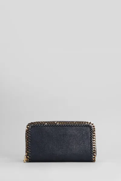 Stella Mccartney Falabella Wallet In Blue Polyester
