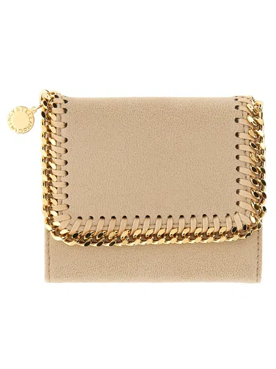 Stella Mccartney Small Flap Wallet In Nude & Neutrals