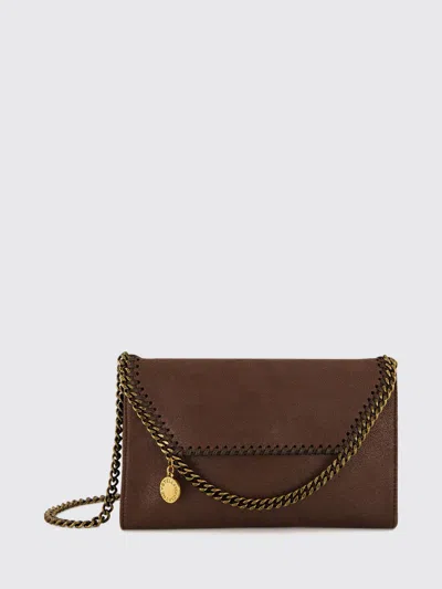 Stella Mccartney Falabella Wallet On Chain Mini Bag With Chain Trim In Brown