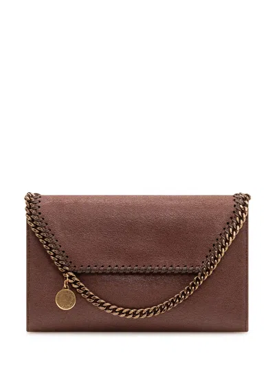 Stella Mccartney Falabella Wallet On Chain Shoulder Bag In Mahogany