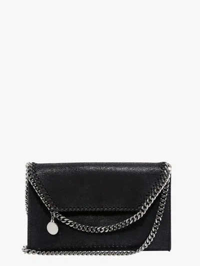 Stella Mccartney Falabella Wallet Shaggy Deer Crossbody Bag In Black