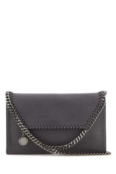 Stella Mccartney Falabella Wallet W/ Chain Bag Eco Shaggy Deer W/ru In Gray