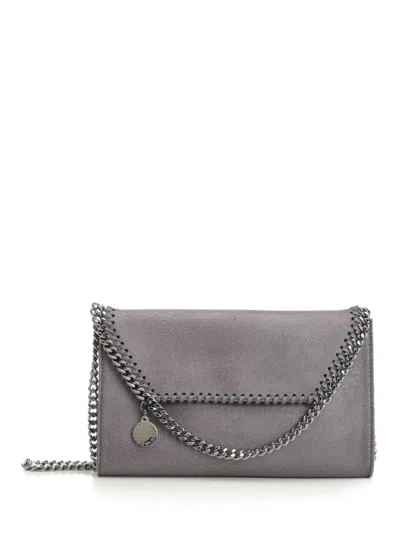 Stella Mccartney Falabella Wallet W/ Chain Bag Eco Shaggy Deer W/ruthenium Chain Crossbody Bags Grey