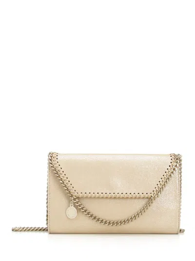 Stella Mccartney Falabella Wallet W/ Chain Bag Eco Shiny Dotted Chamois W/tonal Chain - Airlite Crossbody Bags Gold