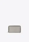 Stella Mccartney Falabella Zip-around Continental Wallet In Gray
