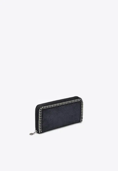 Stella Mccartney Falabella Zip-around Wallet In Blue