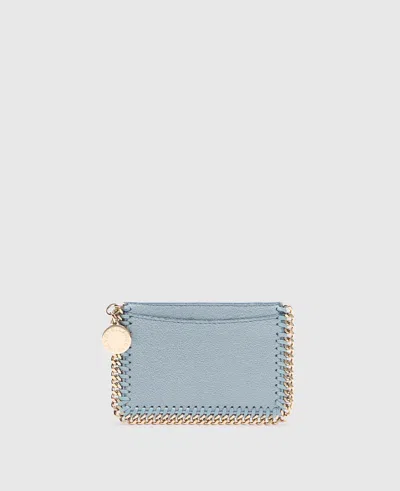 Stella Mccartney Falabella Zip Cardholder In Duck Egg