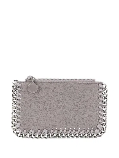 Stella Mccartney Falabella Zip Cardholder In Gray