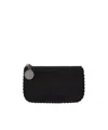 Stella Mccartney Falabella Zip Cardholder Keyring In Black