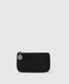 Stella Mccartney Falabella Zip Cardholder Keyring In Black