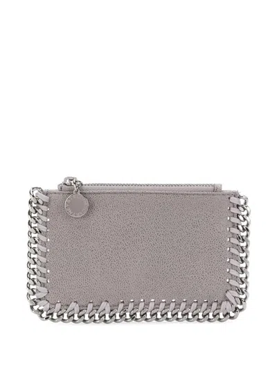 Stella Mccartney Falabella Zip Cardholder In Light Grey