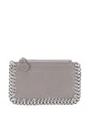 Stella Mccartney Falabella Zip Cardholder In Light Grey