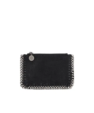 Stella Mccartney Falabella Zip Cardholder Wallet In Black