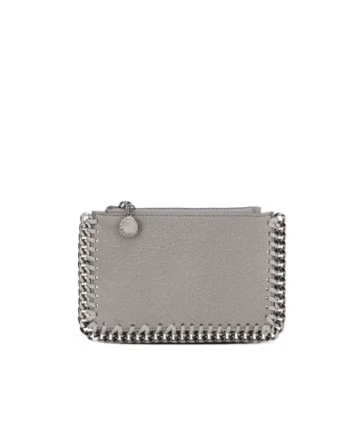 Stella Mccartney Falabella Zip Cardholder Wallet In Gray
