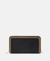 Stella Mccartney Falabella Zip Continental Wallet In Black
