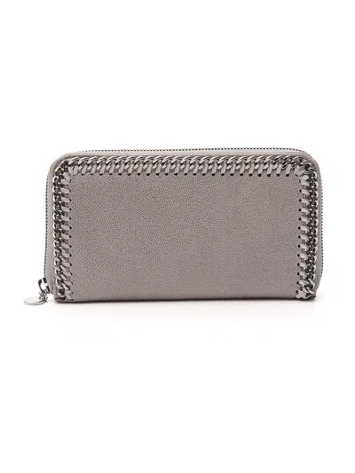 Stella Mccartney Falabella Zip Wallet In Grigio