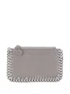Stella Mccartney Falabella Zip Cardholder In Grey