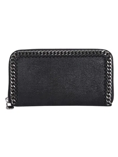 Stella Mccartney Falabella Zipper Around Wallet In Black