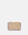Stella Mccartney Falabella Zipper Cardholder In Butter Cream