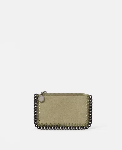 Stella Mccartney Falabella Zipper Cardholder In Clotted Cream