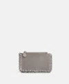 Stella Mccartney Falabella Chain Zip Cardholder With Four Card Slots In Grey