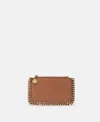 Stella Mccartney Falabella Zipper Cardholder In Pecan Brown