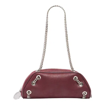 Stella Mccartney Falabellla Bowling Bag Eco Shaggy Deer In Burgundy