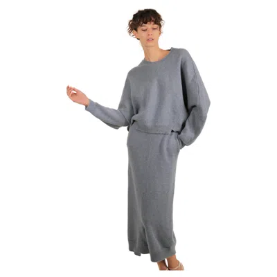 Pre-owned Stella Mccartney Fall18 Blue Oversized Wool Alpaca Matching Sweater Dress Pants
