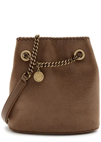 Stella Mccartney Fallabella Faux Suede Bucket Bag In Neutral