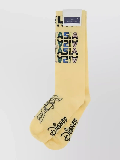 Stella Mccartney Fantasia Centaurette Cotton Logo Socks In Yellow