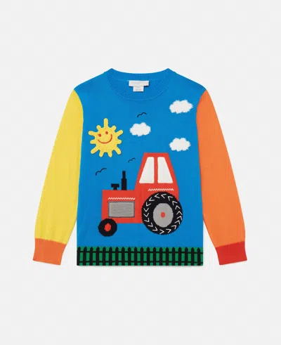 Stella Mccartney Farmyard Appliqué Knitted Jumper In Multicolor
